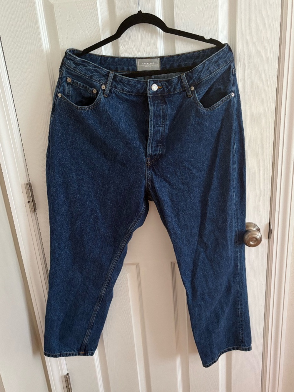 EVERLANE CURVY 90S CHEEKY STRAIGHT JEANS CROP SIZE 33 COTTON